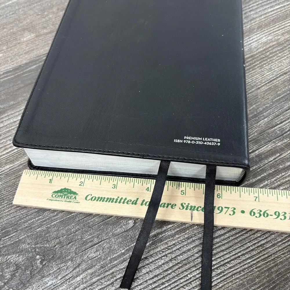 Holy Bible NIV Thinline Reference Large Print Black Leather Indexed Zondervan